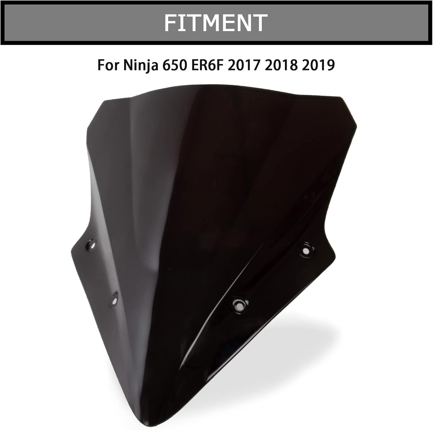 Parabrisas doble burbuja para Ninja 650 ER6F 2017 2018 2019 (negro)