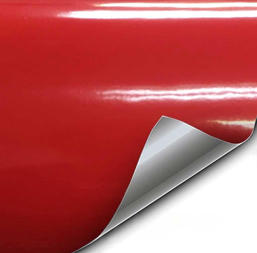VViViD+ – Película de vinilo (25 x 5pies, rojo (Ferrari) Rosso Corsa brillante)