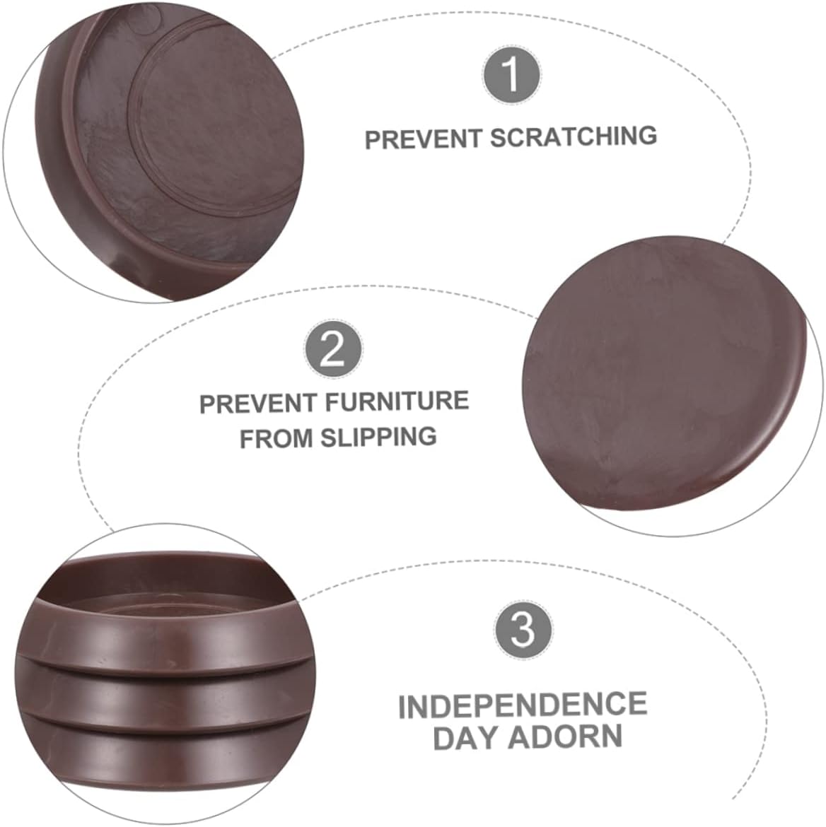 DOITOOL 24 piezas deslizantes deslizantes de copas, protectores de goma, posavasos para ruedas, muebles, sofás, elevadores, tapones, almohadillas de
