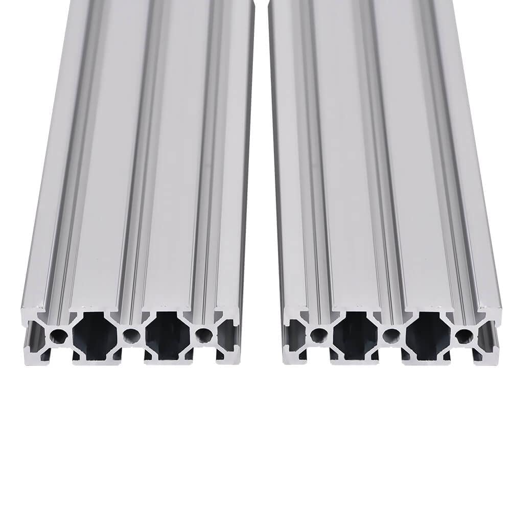 2 piezas de perfil de extrusión de aluminio 2060 con ranura en T de 23.6 pulgadas, riel lineal anodizado estándar europeo para piezas de impresora
