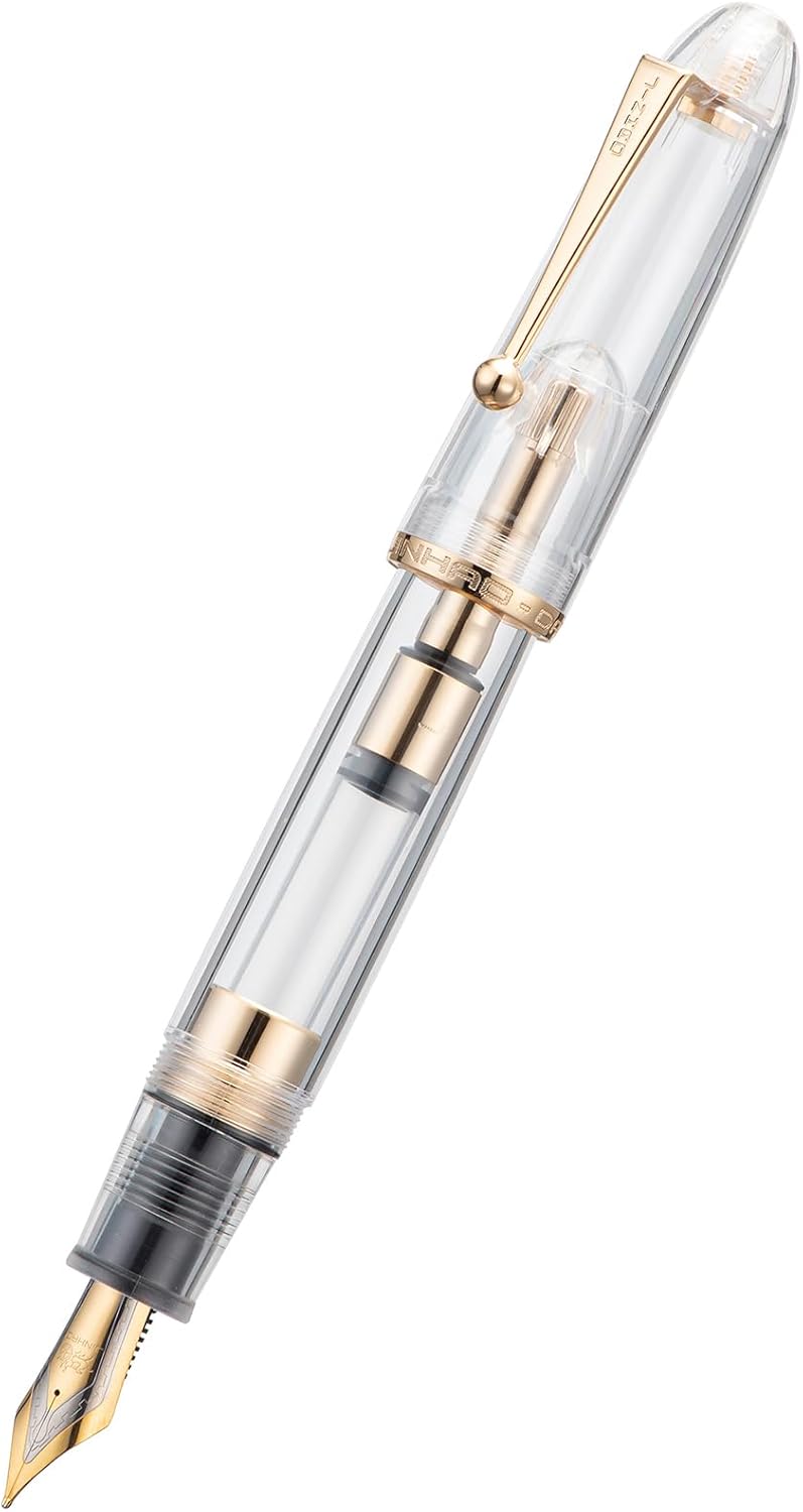 Jinhao 9019 DaDao Series – Pluma estilográfica, tamaño 8, punta fina con convertidor de tinta grande recargable, diseño acrílico transparente y