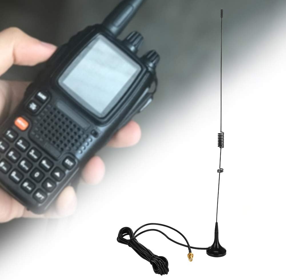 Antena de radio de doble banda VHF UHF 144430MHz Jamón Antena de radio de mano de dos vías Base magnética SMA Antena hembra para Kenwood UV-5R