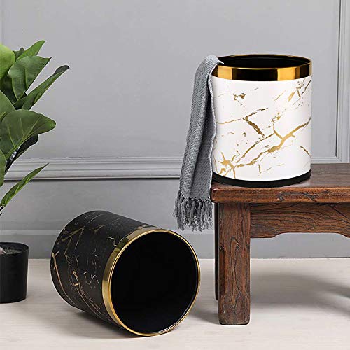Cubo de basura pequeño de 2.6 galones para oficina, baño, cesta de basura para dormitorio, bolsa de basura invisible para sala de estar (mármol