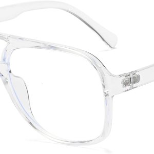 ZIMUSUN Gafas de aviador retro con luz azul para mujeres y hombres de los años 70, gafas de piloto con marco de gran tamaño, antifatiga ocular ZIMUSUN Gafas de aviador retro con luz azul para mujeres y hombres de los años 70, gafas de piloto con marco de gran tamaño, antifatiga ocular