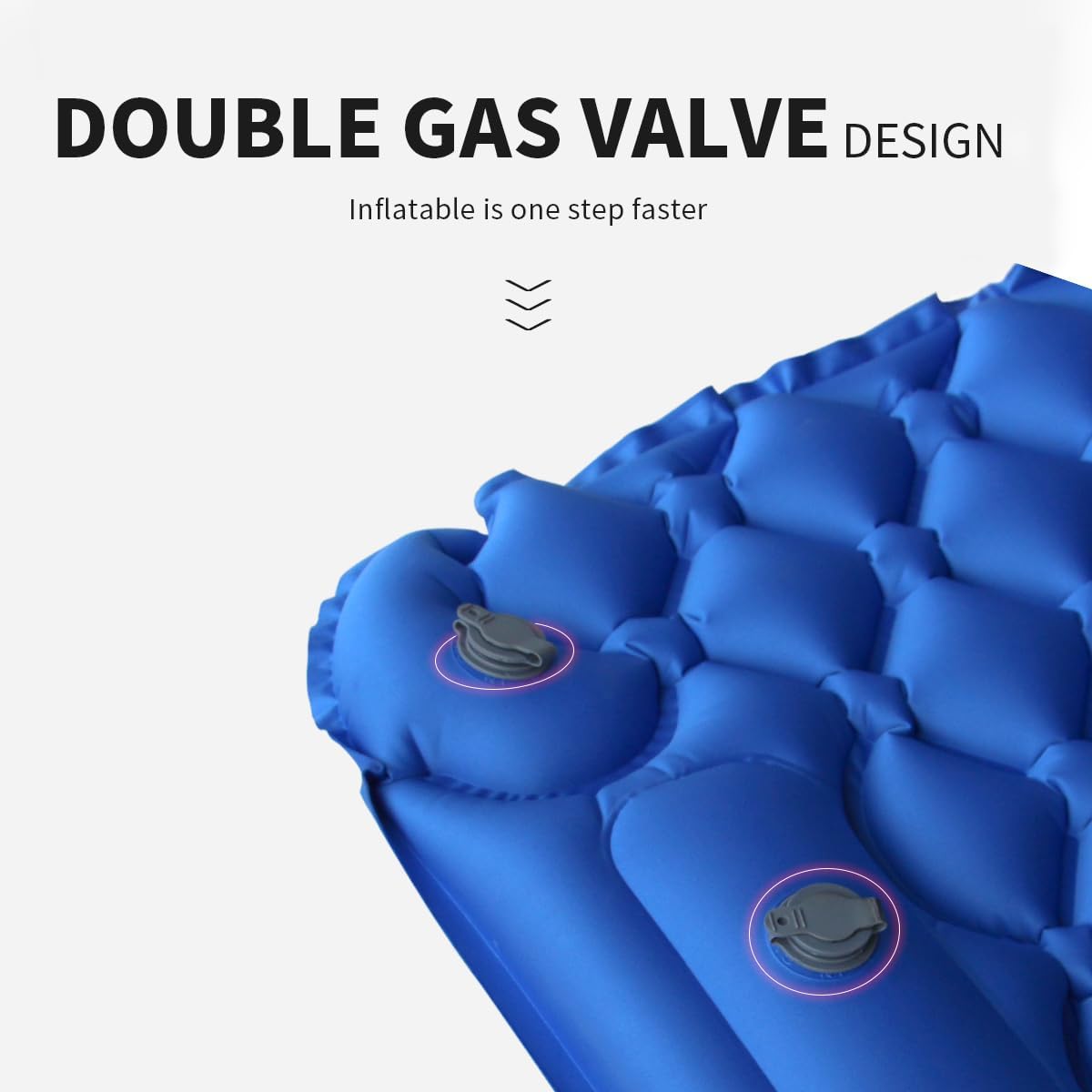 Baiao Colchoneta de dormir inflable para camping, colchoneta de dormir con almohada de 77 x 24 pulgadas, alfombrilla de dormir ultraligera con bomba
