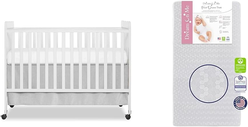 Carson Classic 3 en 1 Cuna convertible en panal blanco ortopédico firme fibra estándar colchón para cuna de bebé