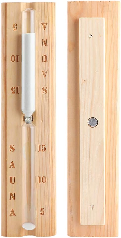 Fydun Reloj de arena de madera para sauna de 15 minutos, temporizador de arena, reloj de cuenta regresiva, accesorio para sauna y sala de spa para