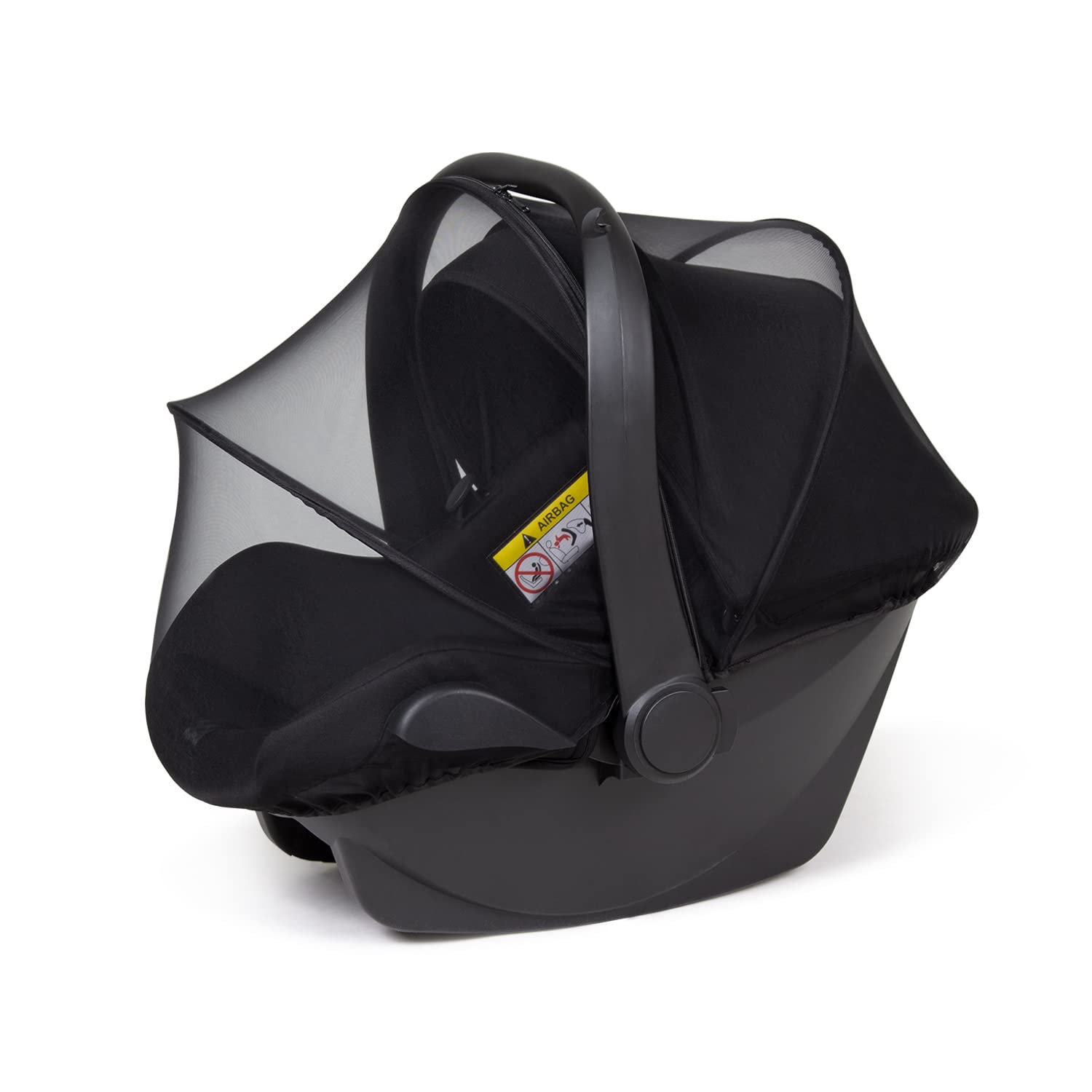 Beberoad Love Mosquitera para asiento de coche de bebé, malla universal para asiento de automóvil, malla transpirable y duradera, mosquitera (negro)