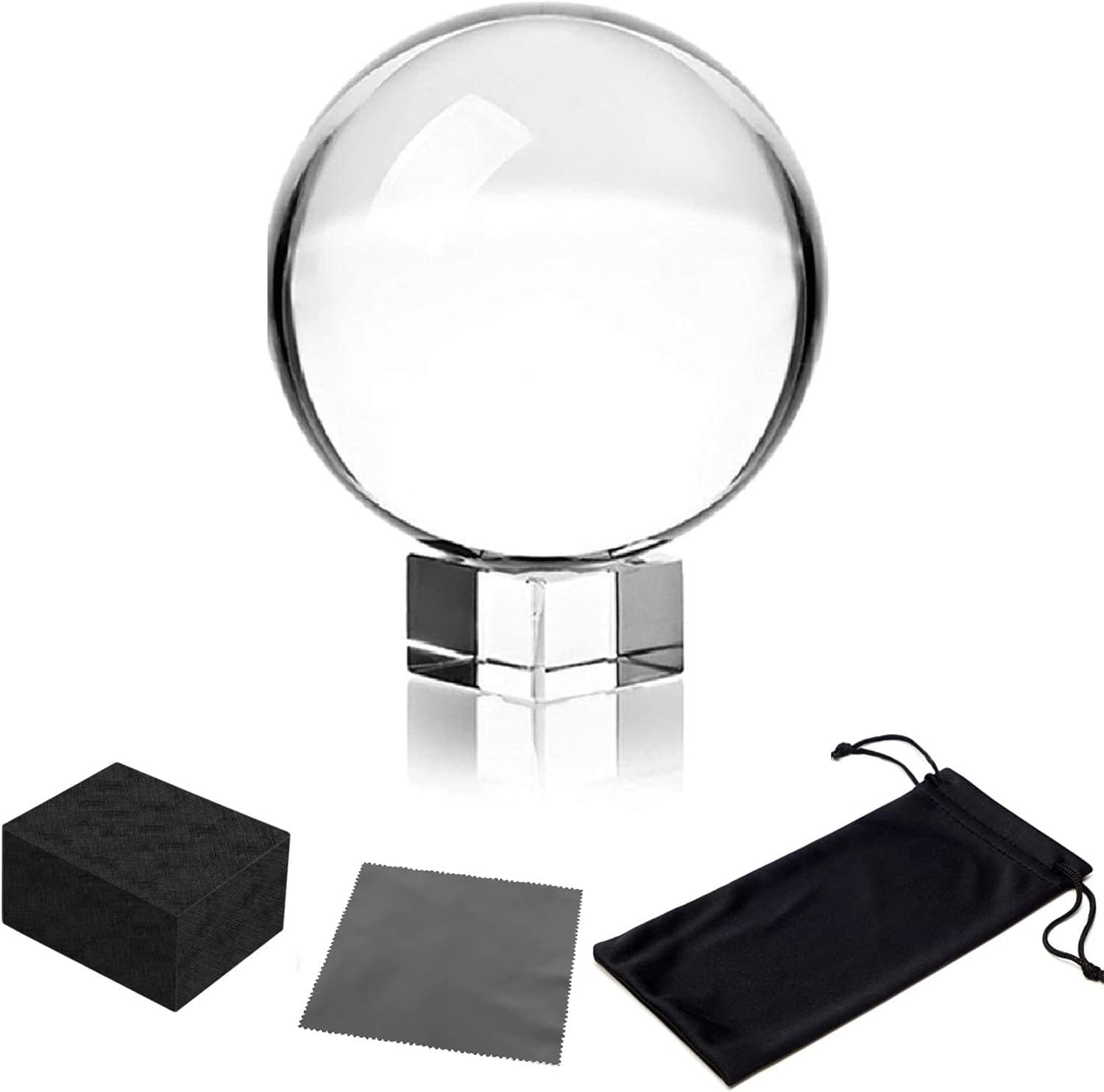 Bola de cristal K9, bola de cristal para fotografía con soporte y bolsa, bola de atrapasoles de cristal K9 con bolsa de microfibra, accesorio