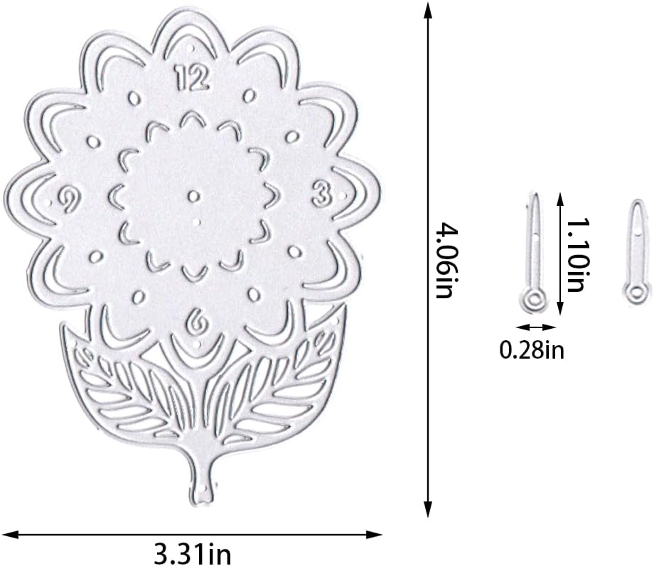 Troqueles de corte de metal con girasoles otoñales para hacer tarjetas, fondo de reloj de flores, troquelados, plantas de Acción de Gracias,