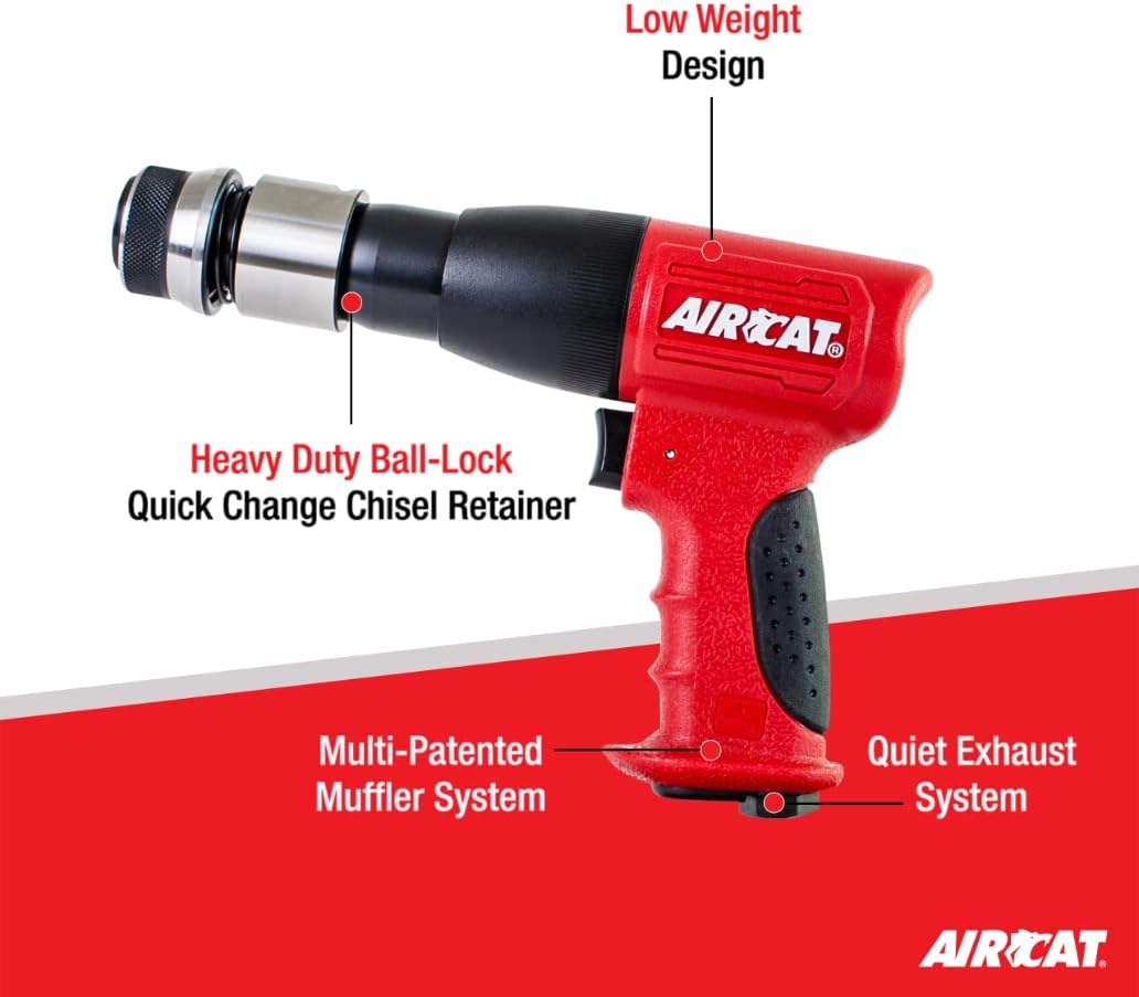 AIRCAT Herramientas neumáticas 5100-A-T martillo neumático compuesto de vástago de 0.401 pulgadas 3,000 BPM – Martillo