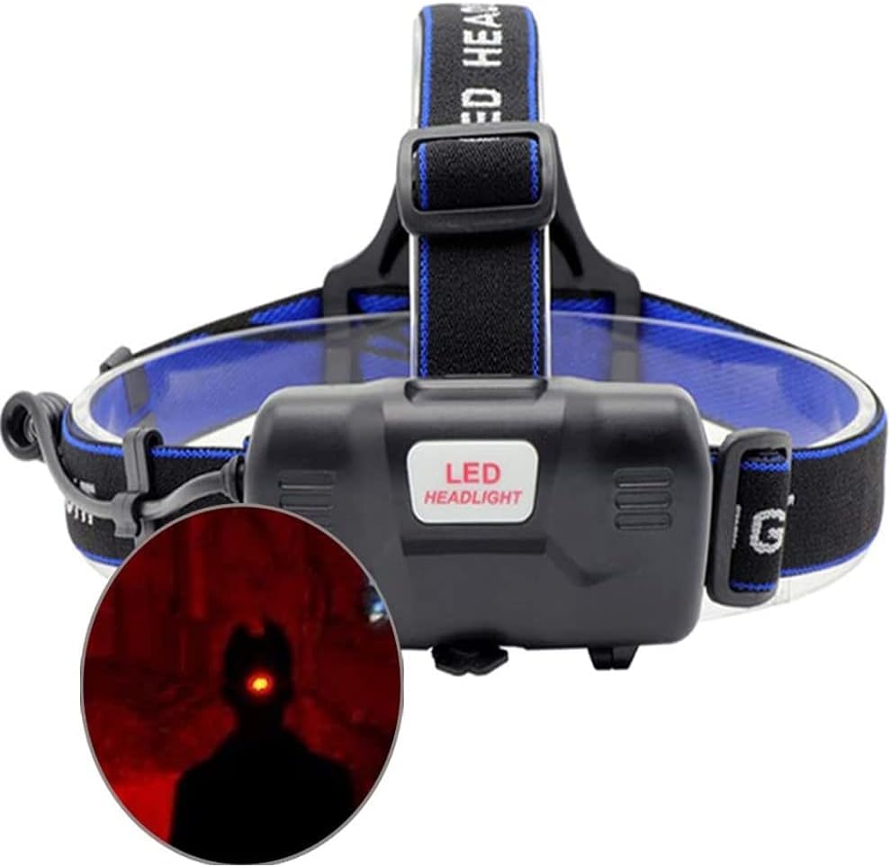 Linterna frontal recargable de 80000 lúmenes, luz roja de caza, faros LED superbrillantes, faros rojos con zoom, impermeable, 3 modos, lámpara de