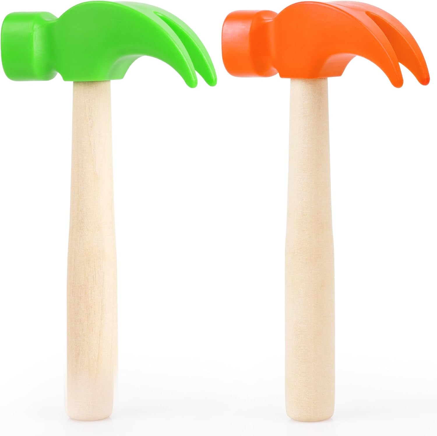 Paquete de 2 juguetes de martillo de madera, martillos de simulación, herramientas de mantenimiento, juguetes educativos para niños, suministros de