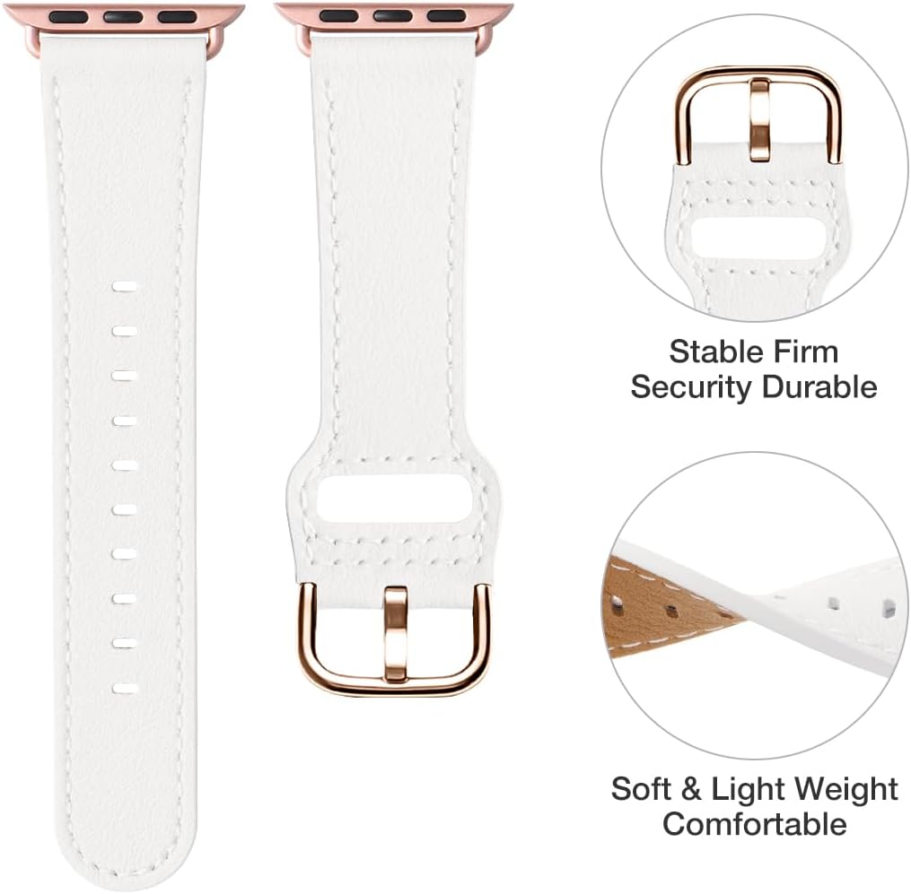 Power Primacy – Correas para reloj compatibles con Apple Watch de 38 40 42 44mm, correa de cuero de grano superior para reloj inteligente compatible