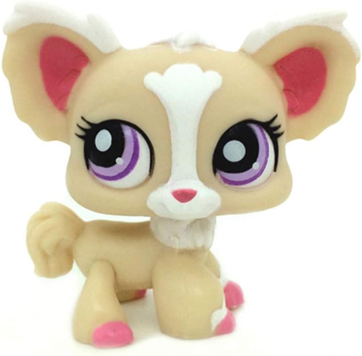 Mini juguetes para mascotas #1892 Rare Tan Chihuahua Cachorro Perro Púrpura Ojo Animal Figura Regalo