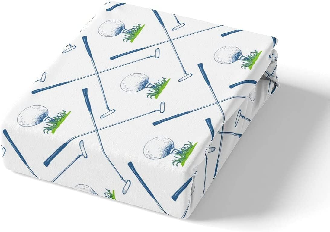 Erosebridal Juego de sábanas de golf tamaño King para club de golf, juego deportivo, atleta, ramas de hojas de hierba, juego de ropa de cama para