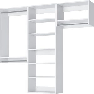 Kit de armario con barras y estantes para colgar, sistema de armario esquinero, estantes de armario, organizadores de armario y estantes de Kit de armario con barras y estantes para colgar, sistema de armario esquinero, estantes de armario, organizadores de armario y estantes de