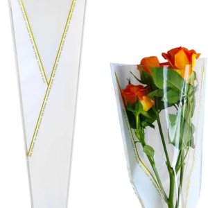 HYMAOME 50 bolsas de embalaje de rosas individuales para ramo de flores, mangas de plástico transparente para violonchelo, rosas envueltas para HYMAOME 50 bolsas de embalaje de rosas individuales para ramo de flores, mangas de plástico transparente para violonchelo, rosas envueltas para