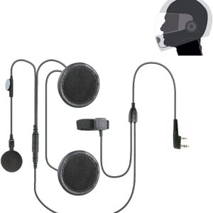 BAOFENG Kit de casco de 2 pines de cara completa para motocicleta, micrófono Ken WoodWOU XunPu XingLin ton Radio bidireccional Walkie Talkie, negro BAOFENG Kit de casco de 2 pines de cara completa para motocicleta, micrófono Ken WoodWOU XunPu XingLin ton Radio bidireccional Walkie Talkie, negro