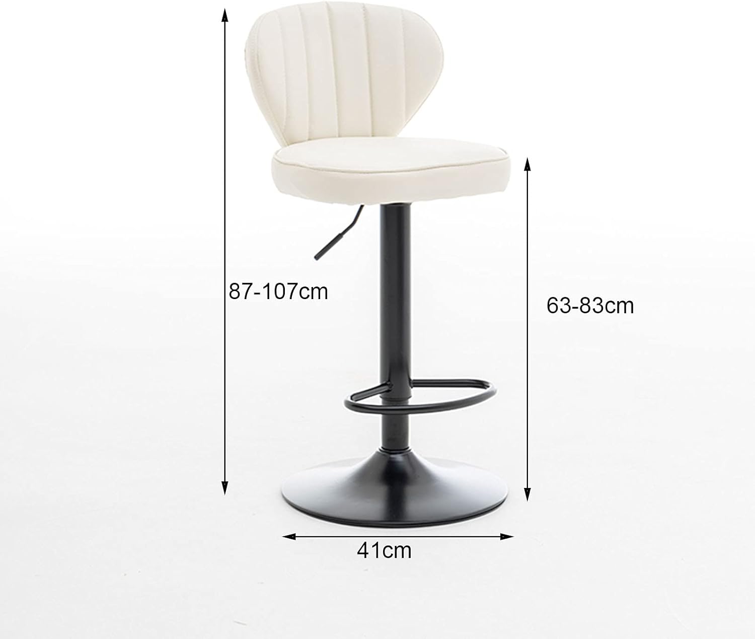 Taburete de bar giratorio de 360 Silla de desayuno tapizada de piel sintética, reposapiés de cocina, taburetes de bar, muebles de comedor para el