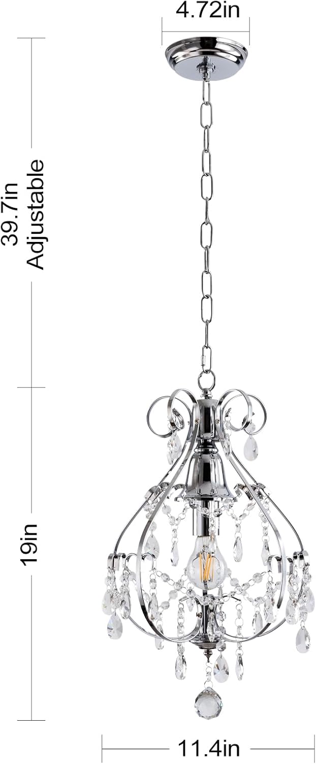 Mini lámpara de araña de cristal, estilo rústico, vintage, para colgar en el techo, 1 lámpara para dormitorio, lámparas colgantes modernas,