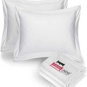 Juego de fundas de almohada de algodón 100% natural de fibra larga de tejido satinado de 800 hilos, tamaño europeo de 26 x 26pulgadas, sedosas, Juego de fundas de almohada de algodón 100% natural de fibra larga de tejido satinado de 800 hilos, tamaño europeo de 26 x 26pulgadas, sedosas,