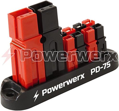 Powerwerx Bloque de distribución de 4 posiciones de entrada PD-75 75A para conectores Powerpole 153045A