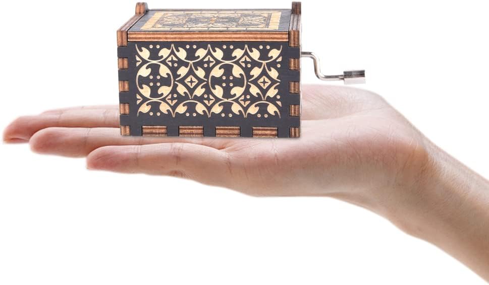 You are My Sunshine Wood Music Boxes,Laser Engraved Vintage Wooden Sunshine Musical Box Gifts for BirthdayChristmasValentine’s Day (Black)