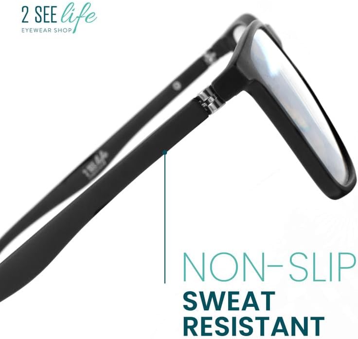 Anteojos de lectura de marco grande negro mate para hombre para lucir modernos con alta visión, lectores resistentes y duraderos para hombres,