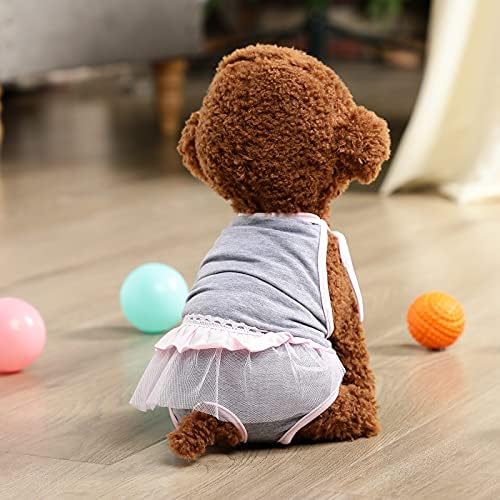 Frienda 3 pañales para perro, sanitario para perro con correa ajustable, pantalones con tirantes para hembra, perra, peluche, joven, corgi, bulldog