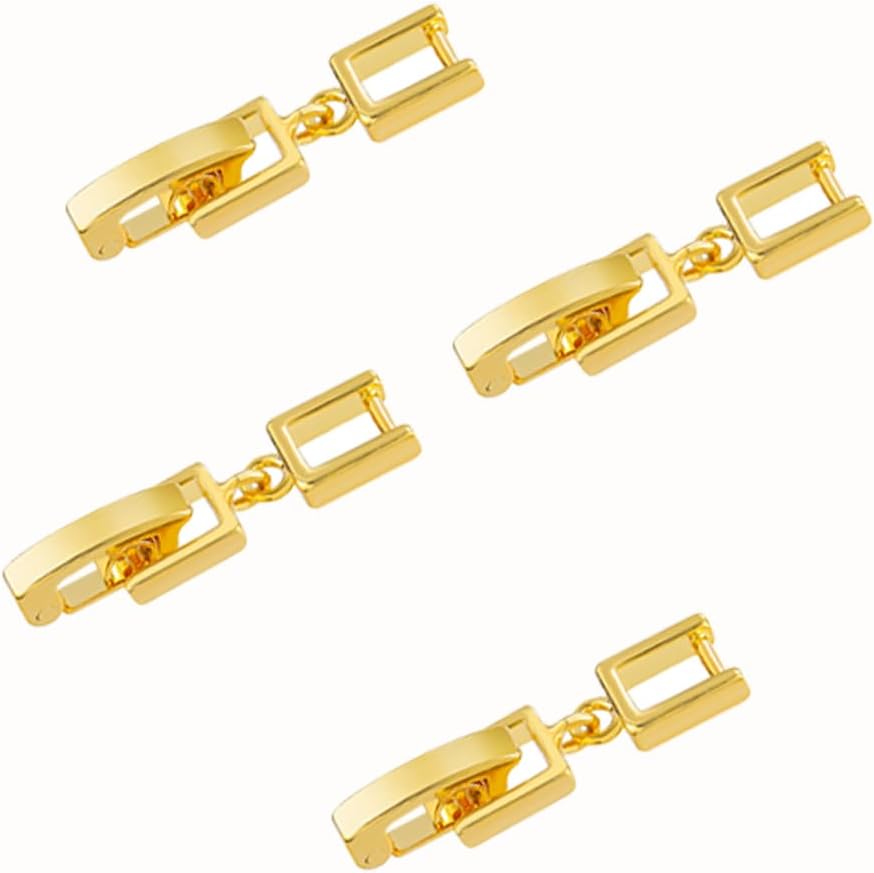 Lovejftty Extensor de pulsera de collar dorado para mujer, 4 cierres plegables de joyería para fabricación de joyas
