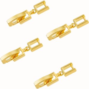 Lovejftty Extensor de pulsera de collar dorado para mujer, 4 cierres plegables de joyería para fabricación de joyas Lovejftty Extensor de pulsera de collar dorado para mujer, 4 cierres plegables de joyería para fabricación de joyas