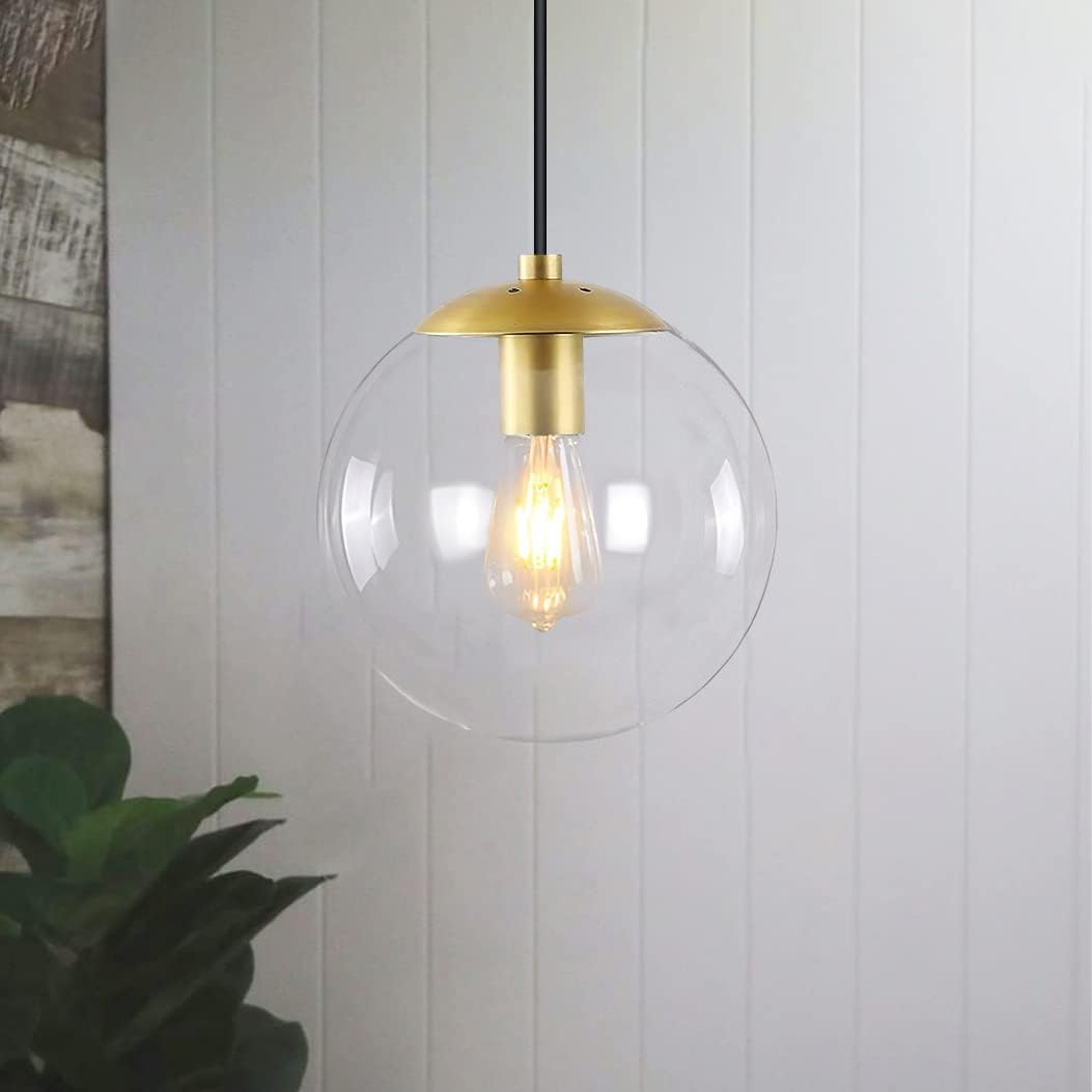Koko&Yukina Paquete de 2 globos de vidrio transparente de 6 pulgadas para accesorios de luz, globos de repuesto para accesorios de luz, pantalla de