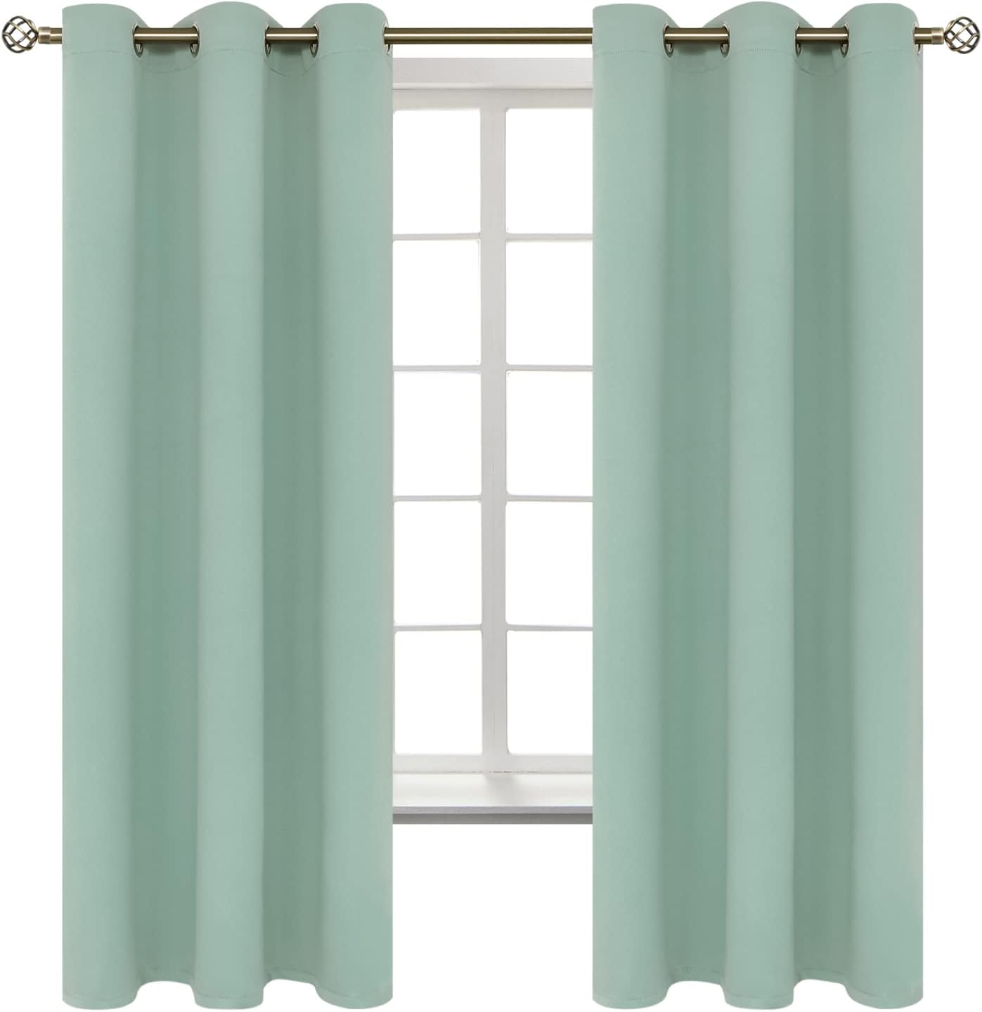 BGment Cortinas opacas con aislamiento térmico y ojales, cortinas para oscurecer la habitación y la sala de estar, juego de 2 paneles (42 x 63