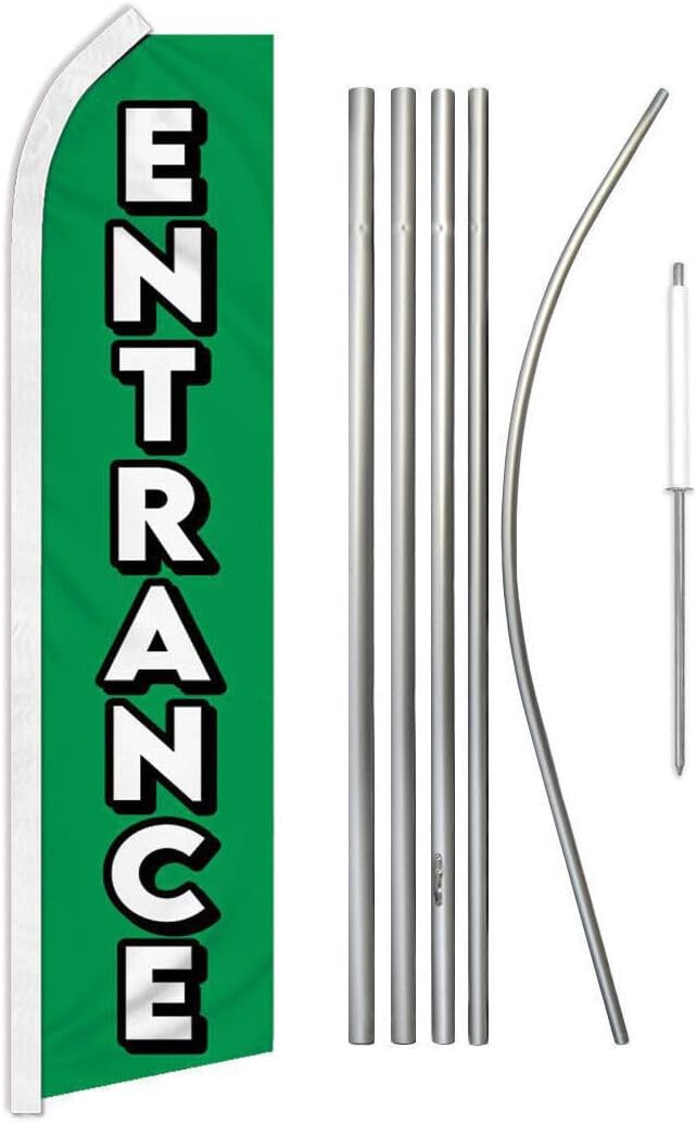 Premium Entrance () Swooper Flag & 16ft Flagpole KitGround