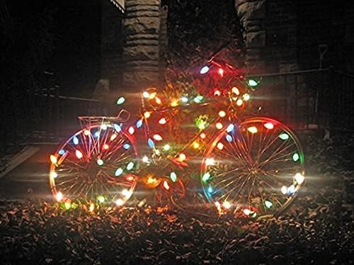 Doratale Paquete de 25 bombillas de Navidad multicolor C9, bombillas de repuesto de cerámica multicolor C9 para cadena de luces de Navidad, base