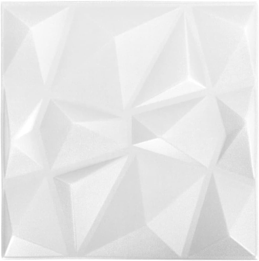 CHARMMA Paneles de pared 3D 24 piezas 19.7″x19.7″ Diamante Blanco 64.6 ft-3507