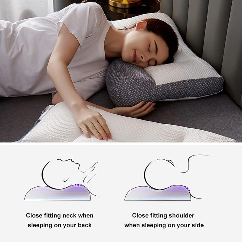 Almohada súper ergonómica, almohada ortopédica de contorno ergonómico ajustable, almohada para dolor de cuello y hombros, almohada cervical para
