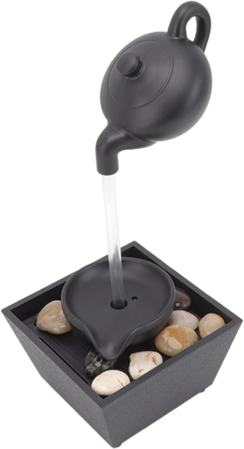 Tetera flotante Cascada Ornamento de agua que fluye Decoración de Oficina Led Sala de estar Batería USB Escritorio para piedras de suspensión Fuente