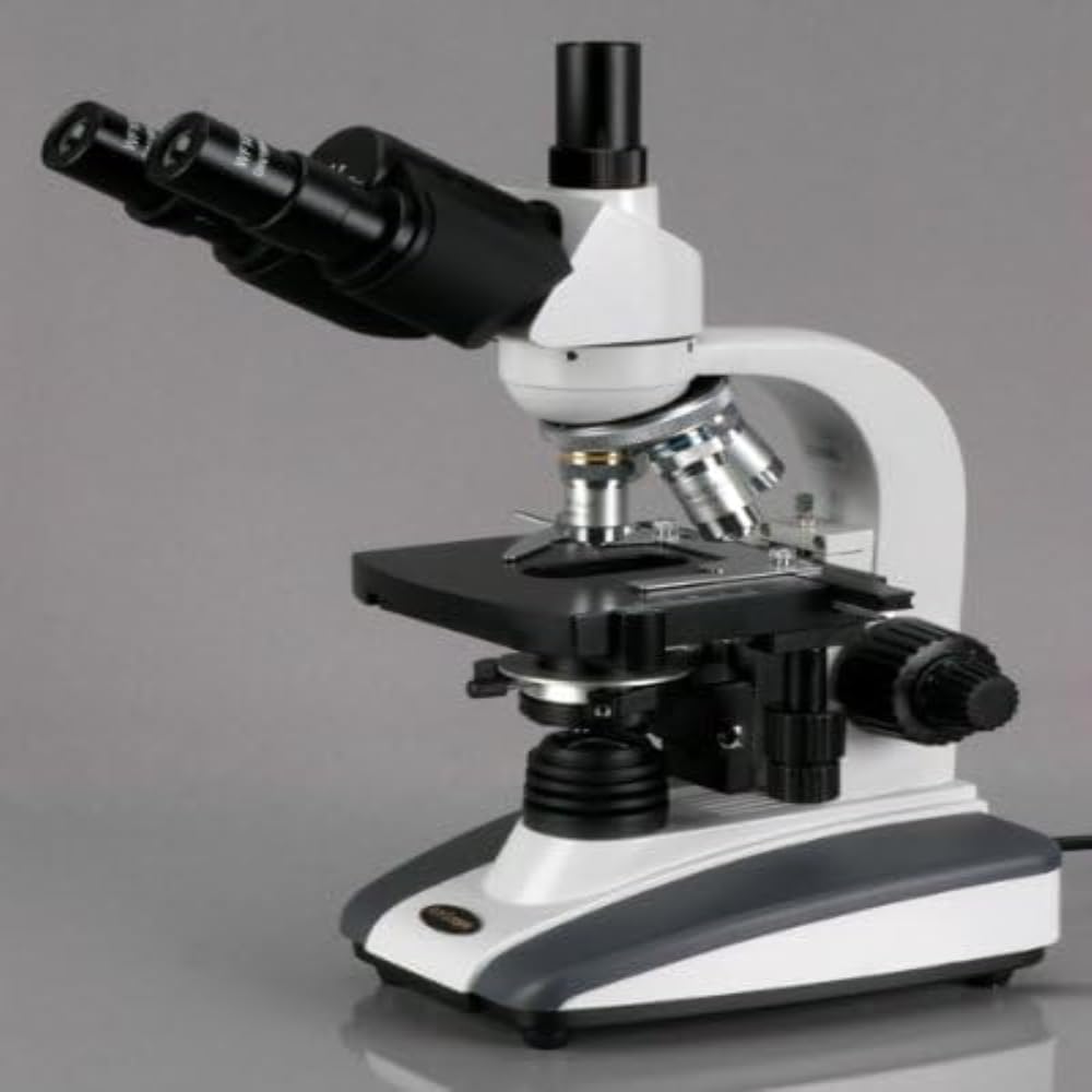 AmScope Microscopio compuesto trinocular digital T360B-10M, aumento 40X-2000X, oculares WF10x y WF20x, Brightfield, iluminación LED, condensador