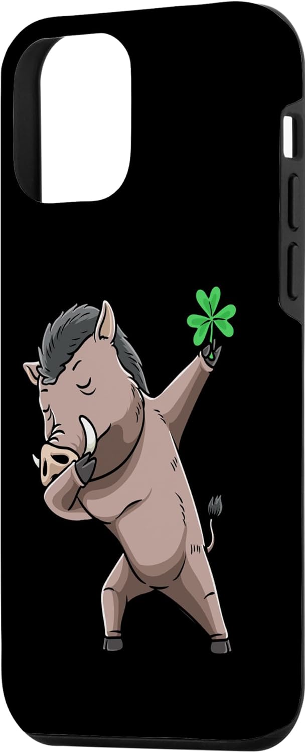 iPhone 12 mini Dabbing Wild Boar With Shamrock Pig Case