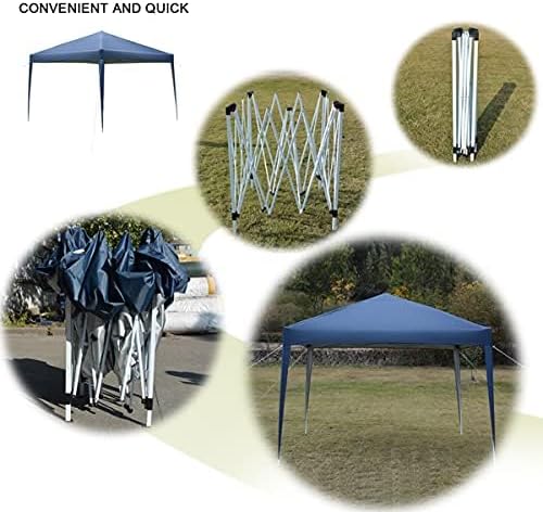 Toldo desplegable de 10 x 10 pulgadas para 2-4 personas con bolsa de almacenamiento, color azul (116 x 116 x 103 pulgadas) (largo x ancho x alto)