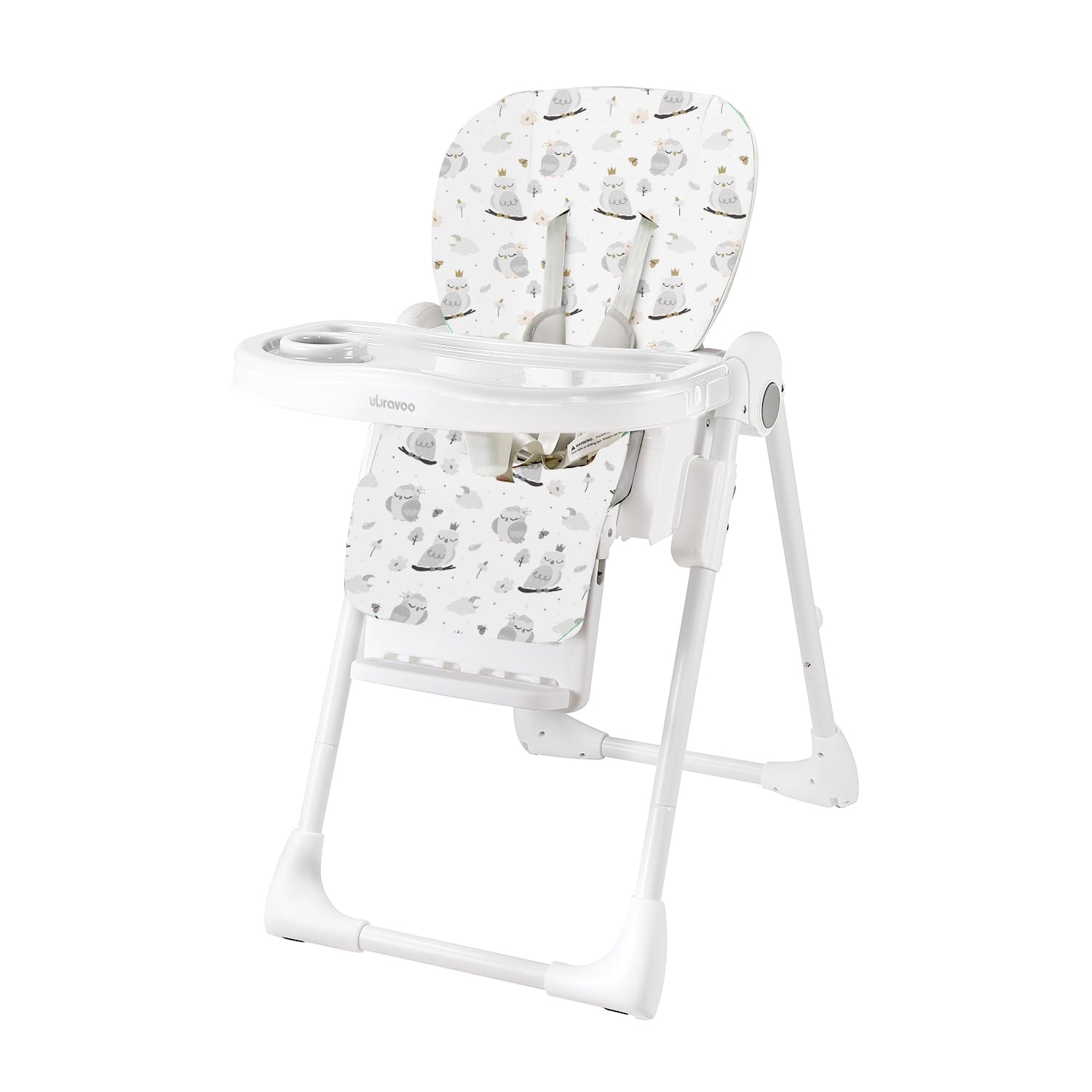 ACE1023-GS – Trona para bebés de 6 meses con reino de fantasía, plegable, reclinable, bandeja doble, silla alta de alimentación fácil de limpiar
