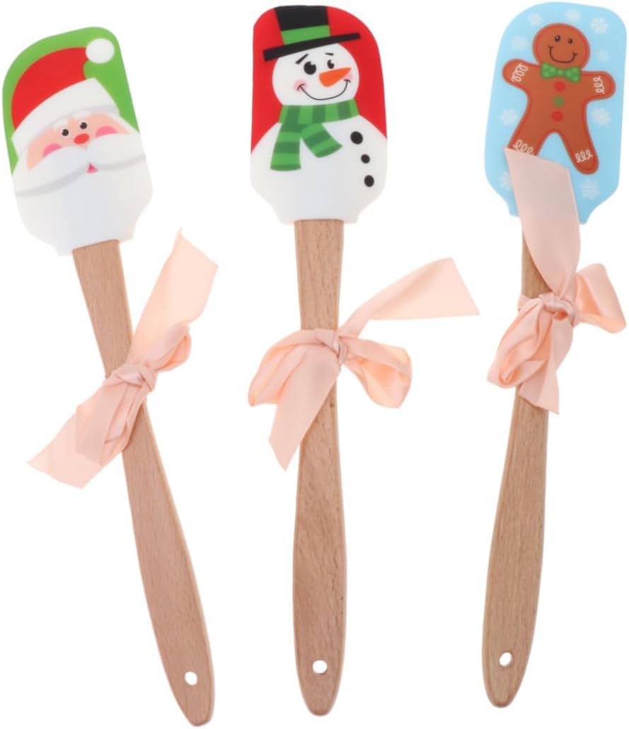 Abaodam 9 Pcs Butter Scraper for Restaurant Espatulas De Reposteria Bread Tools Christmas Scraper Tool Kitchen Scraper Christmas Silicone Spatula