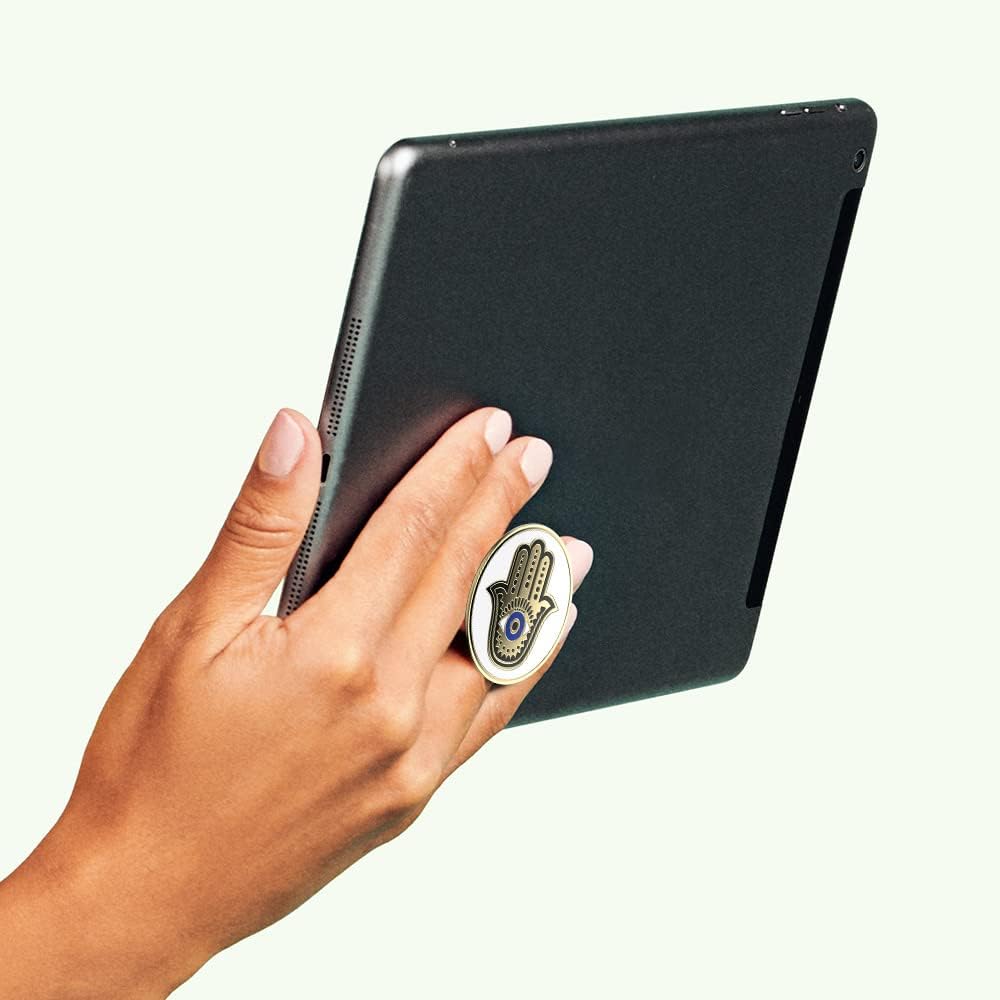 PopSockets Agarre para teléfono con soporte expandible, esmalte Hamsa Hand, blanco