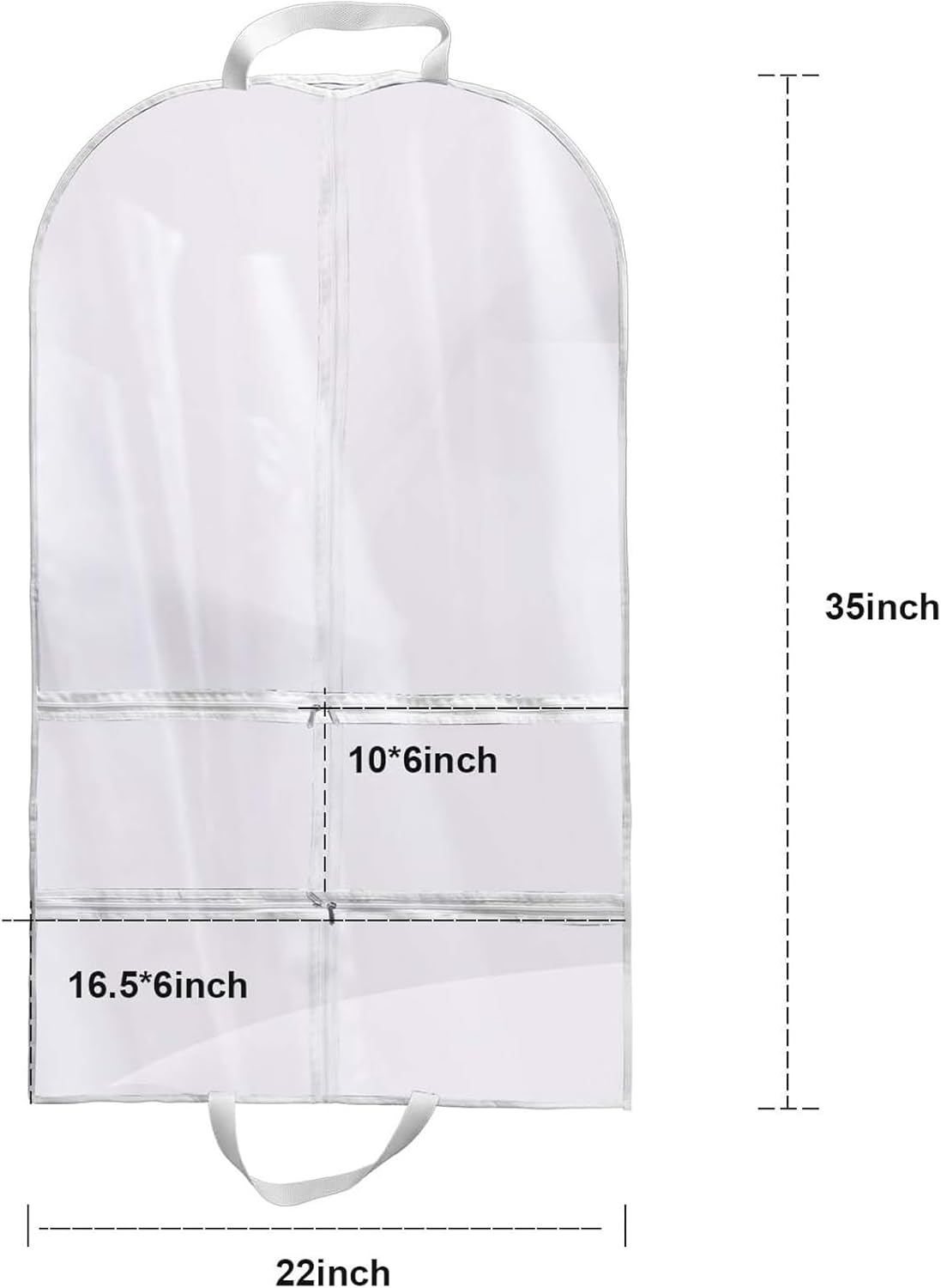 Maitys Bolsa colgante de PVC transparente para disfraz, bolsas de disfraces, funda de traje con bolsillos con cremallera para almacenamiento,