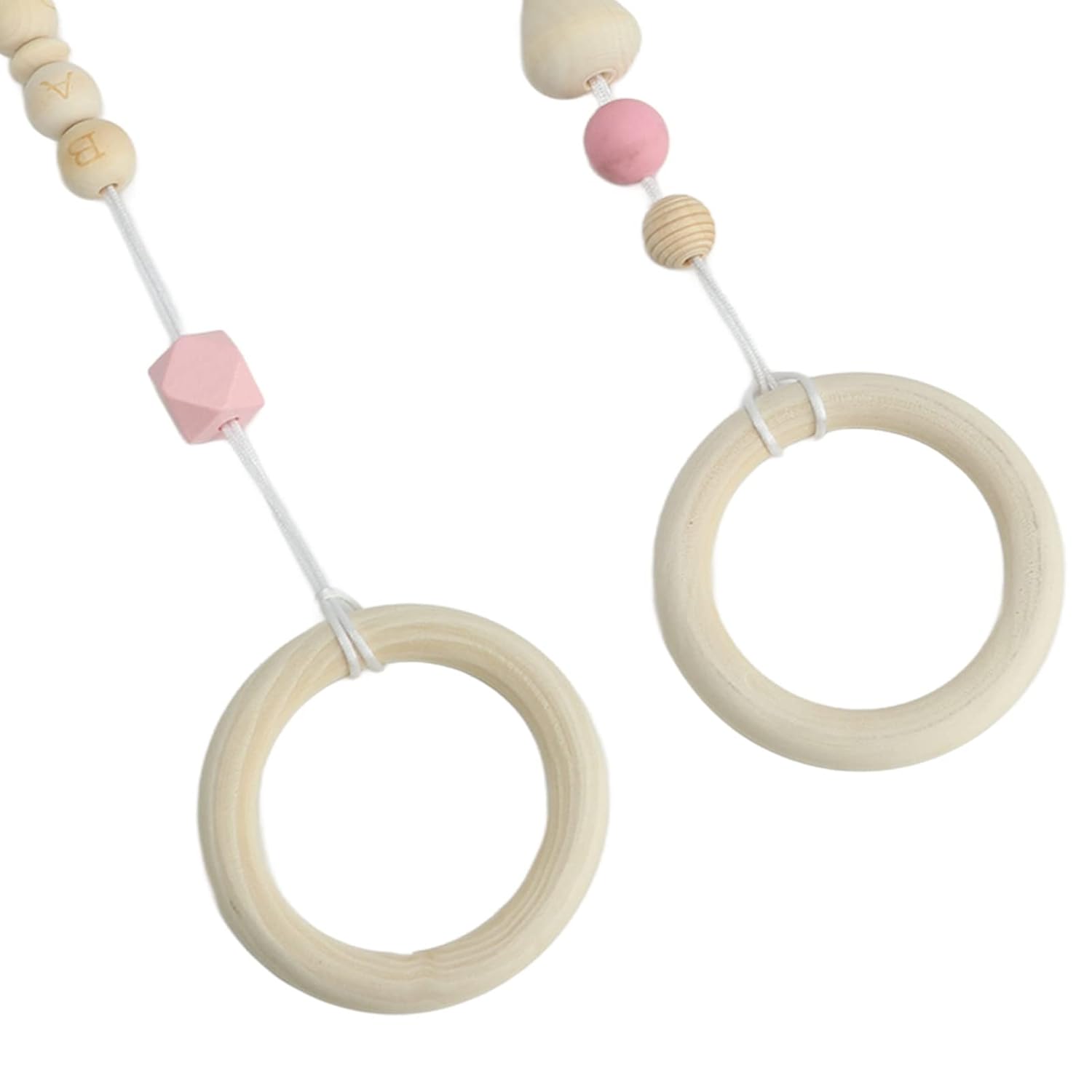 Juguetes colgantes de madera, haya, 4 piezas de cochecito, juguetes colgantes para bebé, gimnasio, juguetes colgantes de madera para niños pequeños