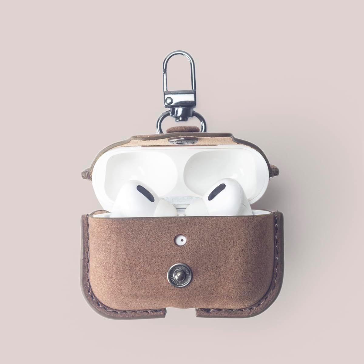 ALDONA Funda de cuero para AirPods Pro 1, AirPods Pro 2 – Tabaco quemado