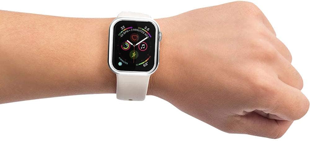 HANKN Funda para Apple Watch Series 9 8 7 1.614 in  Series 4 5 6 SE 1.575 in, TPU suave chapado a prueba de golpes Iwatch Shell Cover Bumper sin