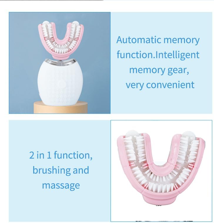 Ortho Sparkle Cepillo de dientes eléctrico automático para adultos, cepillos de dientes en forma de U para blanqueamiento dental, limpieza bucal de
